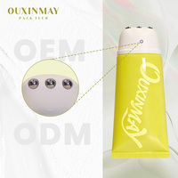 Tube cosmétique de 100 ml avec tête de massage à trois rouleaux pour crème pour le cou, tube en PE avec massage en acier inoxydable