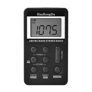 Radio de bolsillo estéreo, miniradio universal de doble banda con pantalla digital, auriculares, batería incorporada, seguro, ecológico y duradero - Product Image 2