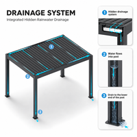 Pergola bioclimatique motorisée en aluminium avec toit à lames orientables, design moderne et luxueux pour jardin