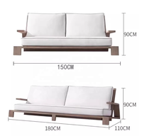 Ensemble de canapés de jardin DEPHOON en teck moderne, résistant à l'eau, protection solaire, durable, pour jardin, villa, cour, patio