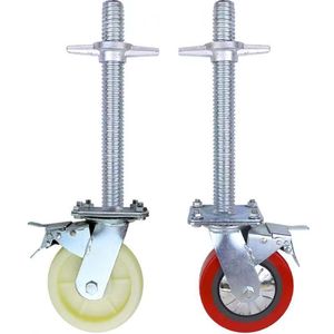 Roues en nylon de 6 pouces, roues robustes pour échafaudages, roues à pied avec frein à vis, accessoires mobiles pour échafaudages - Product Image 1