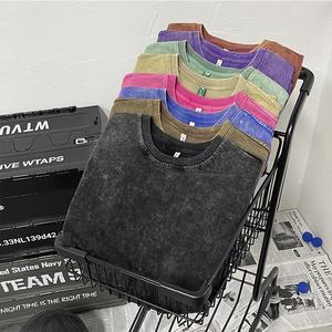 T-shirt vintage délavé à l'acide avec logo personnalisé, t-shirt oversize en coton lourd 100% pour homme - Product Image 4