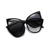 Montures de lunettes en acétate à clipser avec logo personnalisé, style œil de chat tendance, lunettes de soleil à clipser, lunettes optiques pour femmes