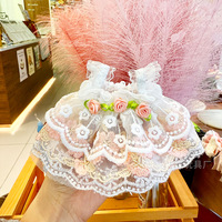 En stock : Robe en dentelle à motif rose, jupe à bretelles, tenue de princesse, accessoire pour poupées en coton, plusieurs styles, prix variés