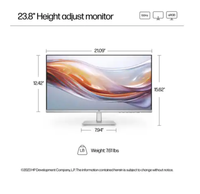 Moniteur HP Série 5 23,8 pouces FHD réglable en hauteur - 524SH-FHD (1920 x 1080) - HDMI & VGA - Pour les entreprises - Tout neuf