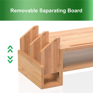Support de moniteur en bambou de haute qualité, avec longueur et Angle réglables - Product Image 5