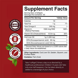 המחיר הטוב ביותר מחיר בר icelandic שמן כבד 100 softgels אומגה 3 epa dha עם ויטמינים a d3 - Product Image 2