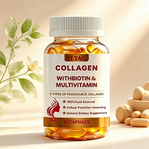Gélules de collagène d'origine alimentaire – Soutien pour la peau et les cheveux avec biotine, multivitamines, nettoyant – Complément anti-âge naturel - Product Image 2