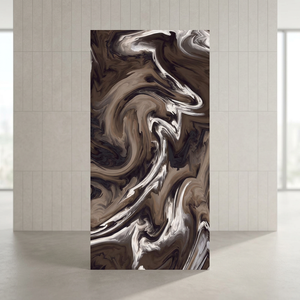 Cyclone Choco 60x120cm High <b>Gloss</b> Marble Look Polished Porcelain Tiles Premium Interior Flooring Collection - Product Image 1