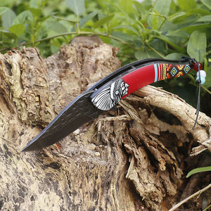 उच्च कठोरता पत्थर-धोया स्टेनलेस स्टील तह चाकू भारतीय पैटर्न को हैंडल करता है - Product Image 5