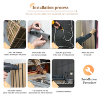 Quadratische Holzlatten-Akustikpaneele mit PET-MDF Umweltfreundliche Schallabsorption für Wohnzimmer Schlafzimmer Fitnessstudio - Modernes Design