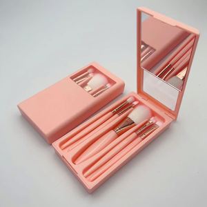 Portable Travel Makeup Brushes Set with Mirror Soft Wood Handle Hair Powder and <b>Eye</b> <b>Shadow</b> Brushes Factory Price Makeup Tool - Product Image 2