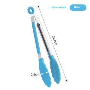 430 Stainless Steel High-Temperature Resistant Meat Tongs Outdoor <b>BBQ</b> Grilling Steak Tongs Kitchen Tools Plastic Metal Sticks - Product Image 6