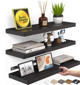 منتجات رائجة: أرفف خشبية ريفية معلقة على الحائط، أرفف خشبية عائمة للحائط لغرفة المعيشة والمطبخ والحمام - Product Image 1