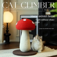 Griffoir pour chat en sisal rouge en forme de champignon, fournisseur OEM ODM, accessoires pour animaux de compagnie personnalisables pour chats
