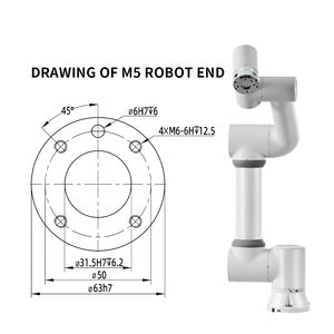 Bras robotique collaboratif automatique Diy 6 axes pour la préhension, le placement, le soudage, le palettisation, bras robotique cobot - Product Image 3