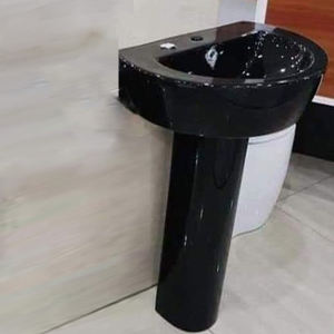 Lavabo con pedestal de la colección urbana Moon Basin, ideal para baño, con pedestal individual, para sanitarios y WC. - Product Image 6