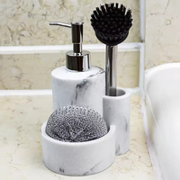 Organisateur de cuisine en résine, distributeur de savon à pompe, porte-éponge, porte-brosse pour évier et plan de travail