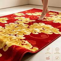 Alfombra de Nylon Roja Dorada con Diseño de Nubes Auspiciosas Chinas, Alfombra Comercial para Salones de Banquetes, Vestíbulos de Hoteles y Proyectos