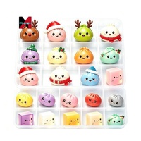 Nouveau produit Squishy : Calendrier de l'Avent de Noël 24 jours, Boîte mystère DIY, Calendrier à déchirer à la main avec des motifs de petits pains vapeur, Amusant
