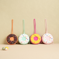Étui de rangement pour sucettes en silicone de qualité alimentaire sans BPA, en forme de donut, support pour jouets de bébé, sac pour anneaux de dentition avec porte-monnaie pour poussette