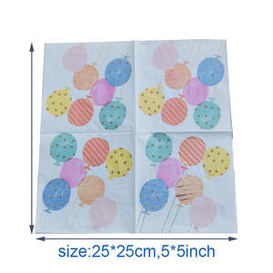 Servilletas de Papel Coloridas y Vibrantes, Degradables, para Celebraciones de Acción de Gracias, San Valentín, Cumpleaños, 5x5 Pulgadas, 40 Unidades, Globos, Marca LR - Product Image 6