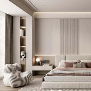 เฟอร์นิเจอร์ห้องนอนสไตล์มินิมอลสีขาวทันสมัย ตู้เสื้อผ้าไม้ทาสีสั่งทำขนาดพิเศษ สำหรับการปรับแต่งทั้งบ้าน ดีไซน์ใหม่ - Product Image 6