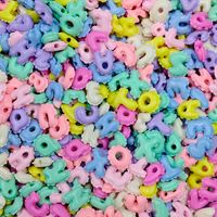 Perles en acrylique à grand trou, lettres en dentelle, alphabet, pour la fabrication de bijoux DIY (bracelets, porte-clés, chaînes de sac)