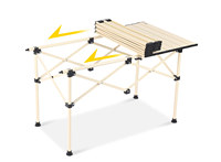 Table de camping pliable rectangulaire légère et portable en acier au carbone, design Egg Roll, pour pique-nique et activités de plein air