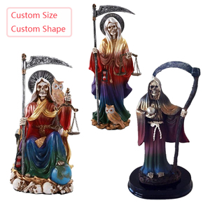 Estatua Religiosa de <span class=keywords><strong>la</strong></span> Santa <span class=keywords><strong>Muerte</strong></span> de Resina para Altar de Halloween, Escultura Personalizada de Fábrica - Product Image 4