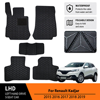 Maßgefertigte 5D Faltbare Flache Teppich-Autofußmatten für Renault Kadjar 2015-2019, Wasserdichte Kratzfeste Autoteppiche