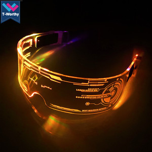 Nuevas <span class=keywords><strong>Gafas</strong></span> Cyberpunk T-Worthy <span class=keywords><strong>de</strong></span> Acrílico <span class=keywords><strong>de</strong></span> Alta Calidad con Luces LED <span class=keywords><strong>de</strong></span> Neón, 15 Colores Cambiables para Halloween, DJ, Fiestas y Eventos - Product Image 4