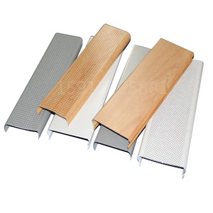 Aluminum Strip Ceiling Tiles Perforated <b>Metal</b> Ceilings Drop In <b>Grid</b> Installation Modern Design Soundproof Class A Fire Rating - Product Image 1