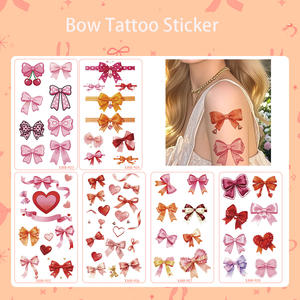Adesivi per tatuaggi a forma di fiocco per donna - <span class=keywords><strong>Tatuaggio</strong></span> temporaneo impermeabile, accessori per il trucco per la festa di San Valentino - Product Image 4