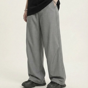 <span class=keywords><strong>กางเกง</strong></span>ขายาวทรงหลวมเอวกลางผ้าแคนวาสสีพื้นแบบจีบระบายอากาศได้ดี สไตล์ลำลองสตรีทแวร์ รับผลิตแบบ OEM ODM ขายส่งสำหรับผู้ชาย - Product Image 4
