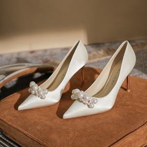 Zapatos de tacón de plataforma con lazo a la moda para mujer, zapatos de novia para boda, zapatos de fiesta antideslizantes, transpirables y cómodos - Product Image 1