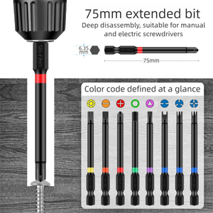 Set di 68 Punte per Cacciavite a Cricchetto Ximeng, Punte Piatte, Phillips, Torx e Speciali in Acciaio S2 Extra Duro con Custodia Rigida - Product Image 3