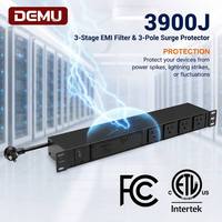 Barre d'alimentation PDU 1+1U 19 pouces pour montage en rack, protection contre les surtensions 900J, interrupteur de surcharge frontal, 12 prises, type US, boîte de distribution ETL