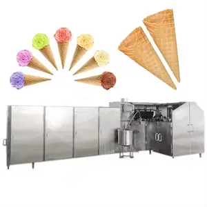Big capacity Ice Cream Sugar Wafer Egg Cones Making Rolling Machinery Line for sale