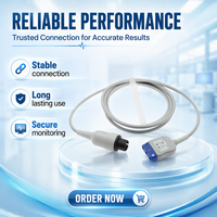 Câble tronc ECG Caremed EDU340-A à 3 brins, compatible NPB-3900/Criticare 1100, certifié AHA ISO, en TPU, pour accessoires médicaux