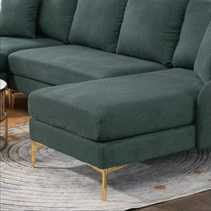Juego de Sofás Modulares Seccionales Sans Convertible para Sala de Estar, Uso en Apartamentos y Hoteles, Tela Verde - Product Image 5