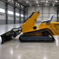 Mini-chargeuse compacte sur chenilles Hanhui 390 avec moteur 25 CV, direction assistée, forte puissance de levage, pour aménagement paysager et location