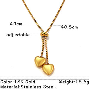 สร้อยคอจี้แฟชั่นประดับรูปหัวใจสำหรับผู้หญิง14K 18K PVD ทำจากสเตนเลส316L ออกแบบได้ตามต้องการ - Product Image 6