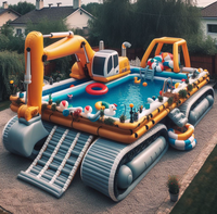 Bar gonflable commercial pour piscine, idéal pour les fêtes en extérieur, les cours et les événements aquatiques – Plateforme de bar gonflable pour adultes