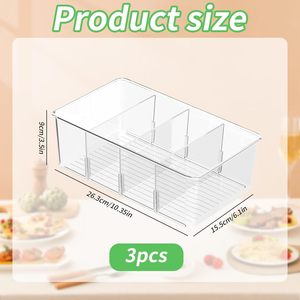 Contenedores Apilables Transparentes de Plástico PET para Organizar Alimentos, con Asas, Divisores Extraíbles, Diseño Moderno Moldeado por Inyección, Sostenibles para Despensa - Product Image 2