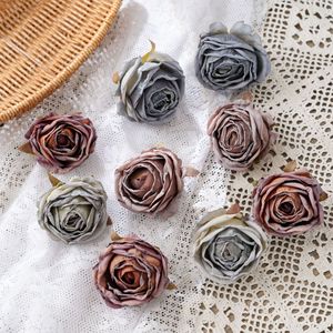 Têtes de roses artificielles Guhe réalistes en tissu tressé pour décoration de mariage – Bleu clair, bleu foncé, rouge, violet - Product Image 1