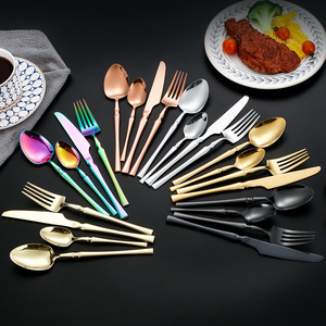 Stainless Steel Cutlery <b>Set</b> 4 Piece Steak Knife Fork Spoon Western Style Dinnerware Party Use - Product Image 1