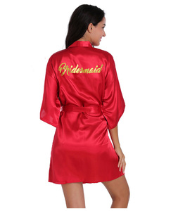 Robes de demoiselle d'honneur <span class=keywords><strong>en</strong></span> feuille d'or 20 couleurs <span class=keywords><strong>Kimono</strong></span> <span class=keywords><strong>court</strong></span> <span class=keywords><strong>en</strong></span> <span class=keywords><strong>soie</strong></span> pour fête de mariage Cadeaux de demoiselle d'honneur d'été légers avec satin (S-2XL) - Product Image 4