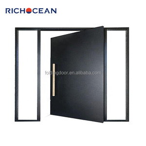 Porte anti-souffle en fonte d'aluminium italienne Porte de sécurité extrême extérieure avec verre Conceptions modernes de porte principale à l'épreuve des balles - Product Image 4