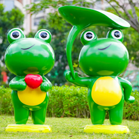Sculpture de grenouille en fibre de verre résistante aux intempéries, ornement décoratif pour parcs à thème, centres de villégiature, places publiques et aires de jeux pour enfants